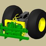 Rear Hitch for John Deere Compact Utility Tractors.  Allows for the use of loader attachments on the rear with 8 suitcase weights in place and is I-match Compatible.